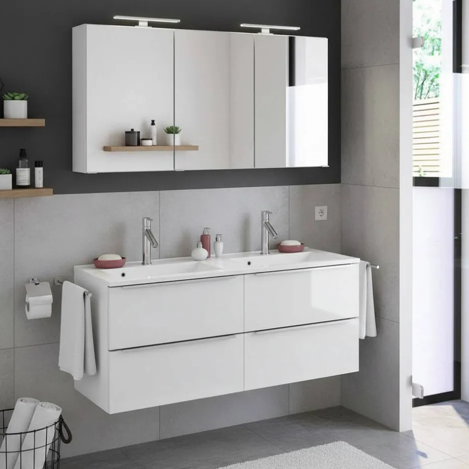 Pharao24 Doppel Waschplatz Folcora> Badmöbel Sets