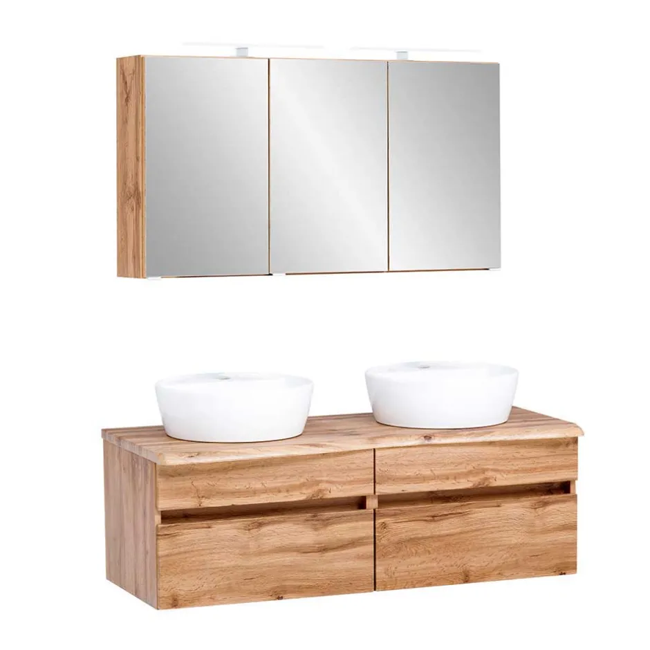 Pharao24 Doppel Waschplatz Set Kropenia> Badmöbel Sets