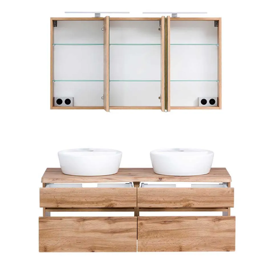 Pharao24 Doppel Waschplatz Set Kropenia> Badmöbel Sets