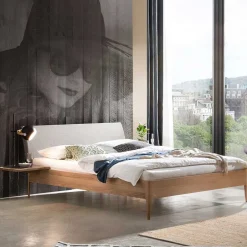 Pharao24 Doppelbett Eiche hell Ashela> Doppelbetten|Massivholzbetten