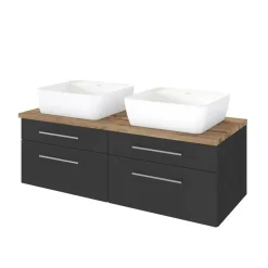 Pharao24 Doppelwaschbeckenschrank Hayos> Waschbeckenunterschränke