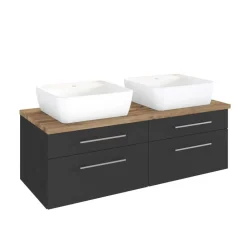 Pharao24 Doppelwaschbeckenschrank Hayos> Waschbeckenunterschränke