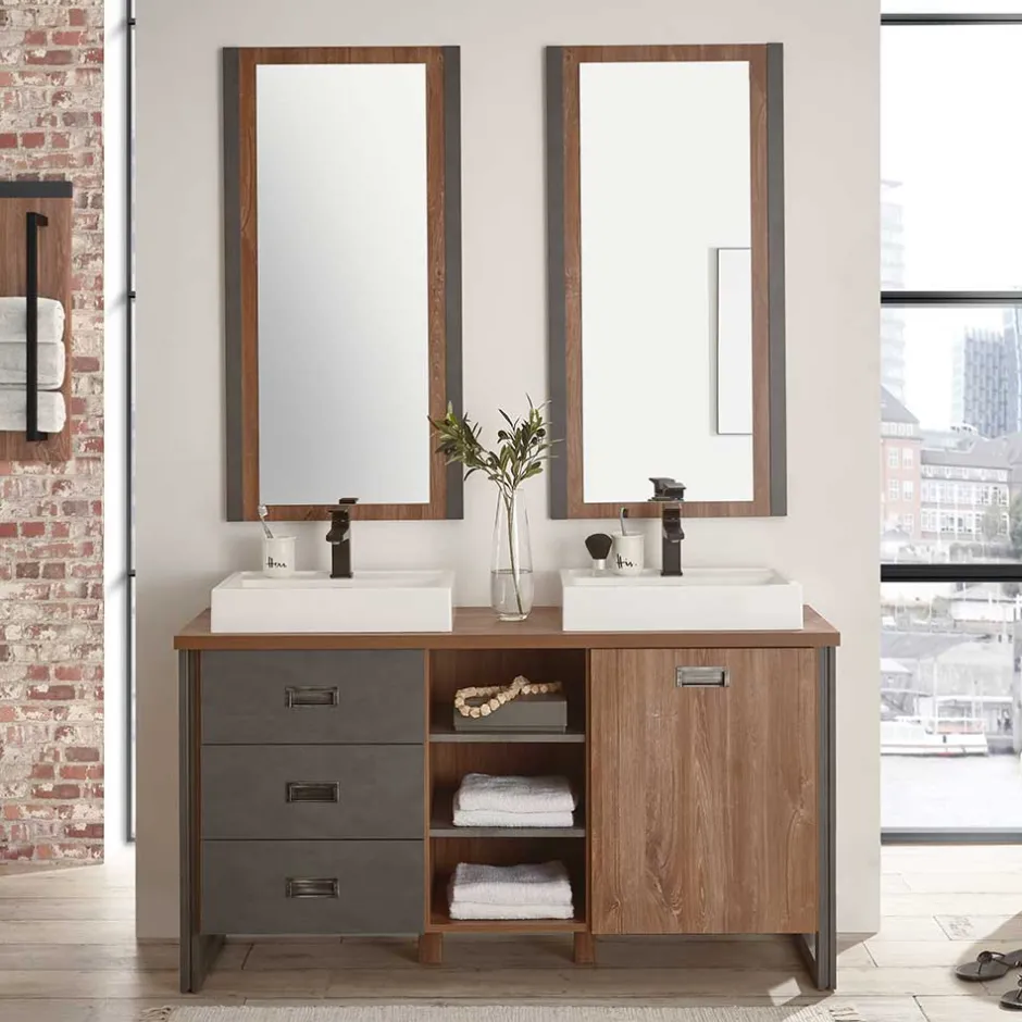 Badmöbel Sets*Pharao24 Doppelwaschtisch Set Verjan