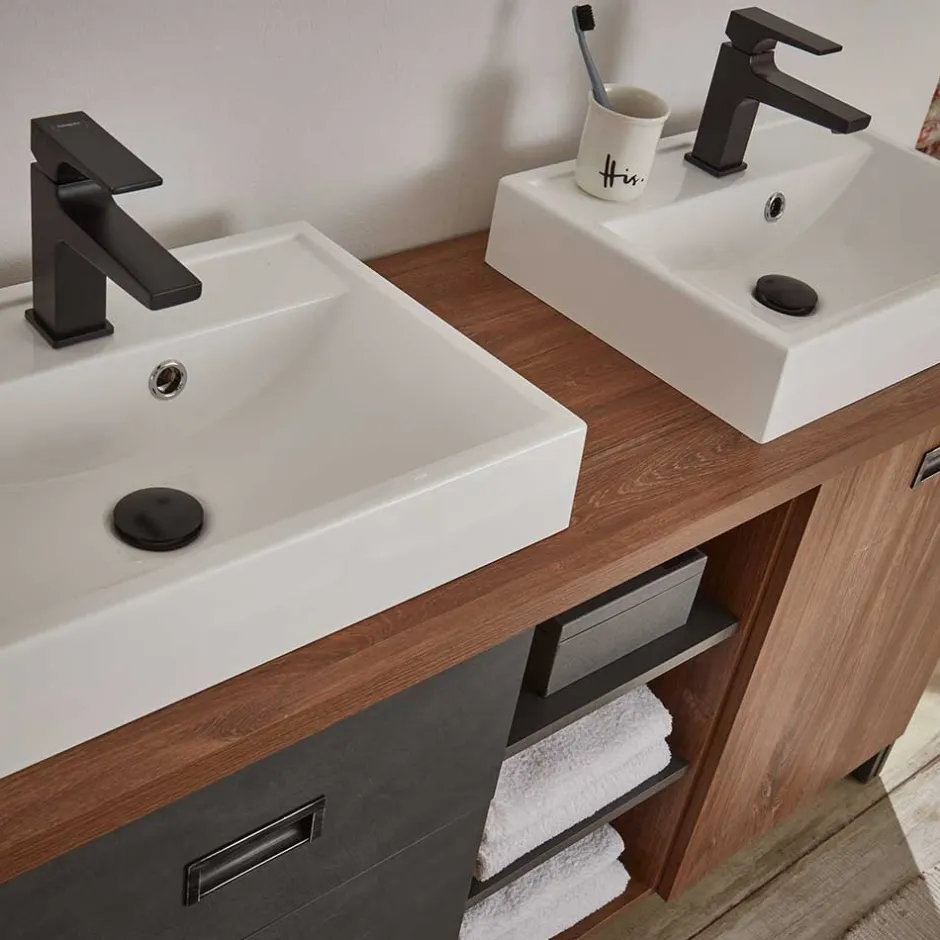 Badmöbel Sets*Pharao24 Doppelwaschtisch Set Verjan