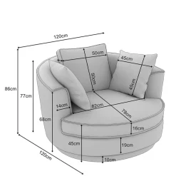 Wohnzimmer Sessel*Pharao24 Drehbarer Big Sessel Tresema