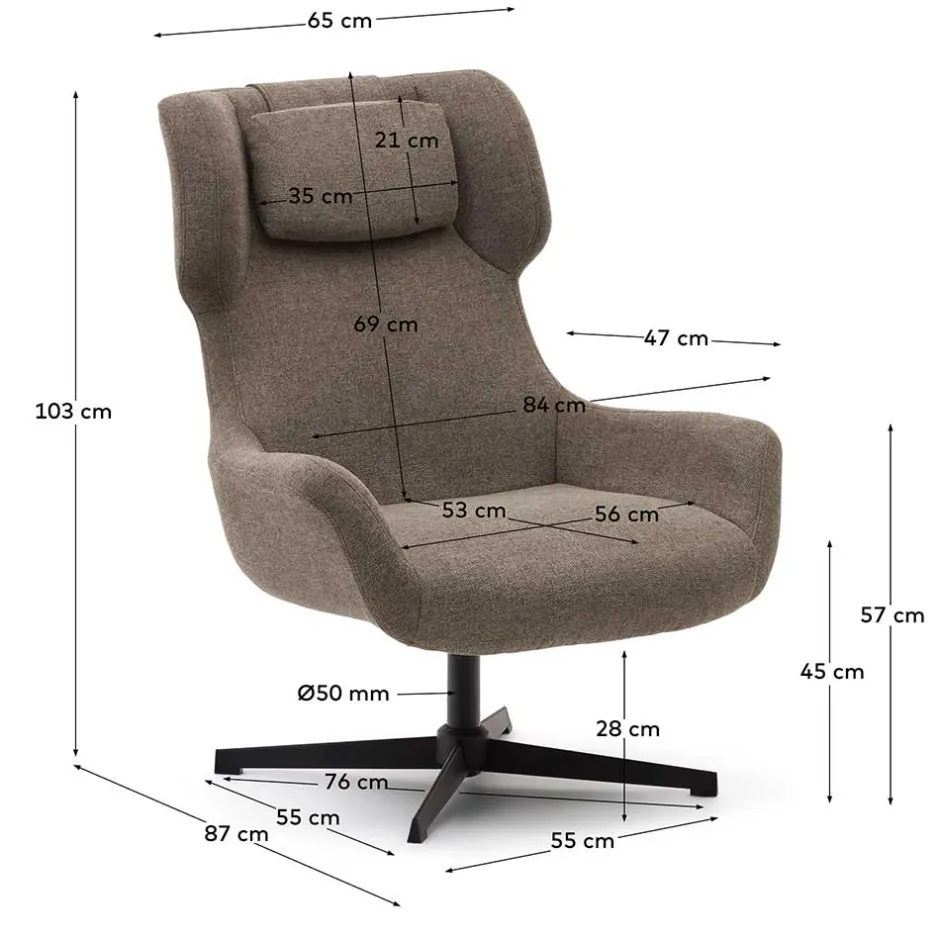 Pharao24 Drehbarer Polstersessel Pure> Wohnzimmer Sessel|Ohrensessel