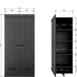 Drehtürenschränke|Massivholz Schränke*Pharao24 Drehtürenschrank Jelian