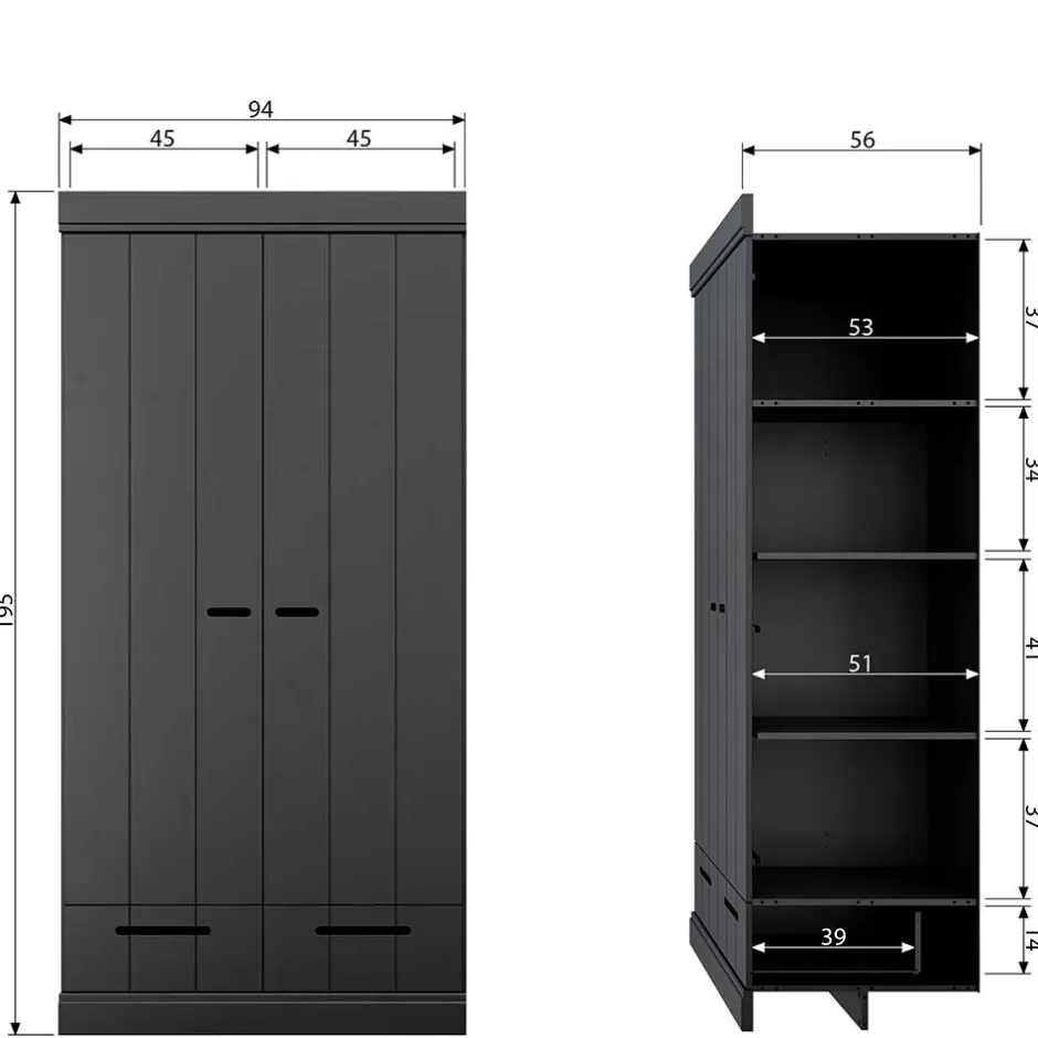 Drehtürenschränke|Massivholz Schränke*Pharao24 Drehtürenschrank Jelian