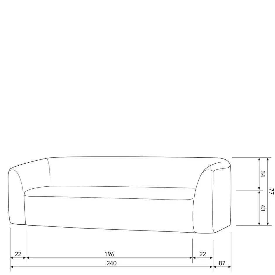 Wohnzimmercouch|3 Sitzer Sofa*Pharao24 Dreier Sofa Asmet