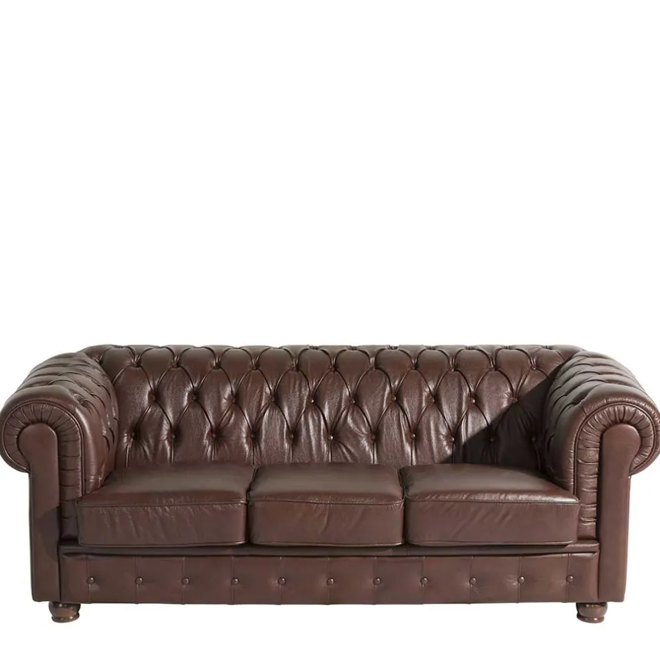 Wohnzimmercouch|3 Sitzer Sofa*Pharao24 Dreisitzer Ledercouch Leandra