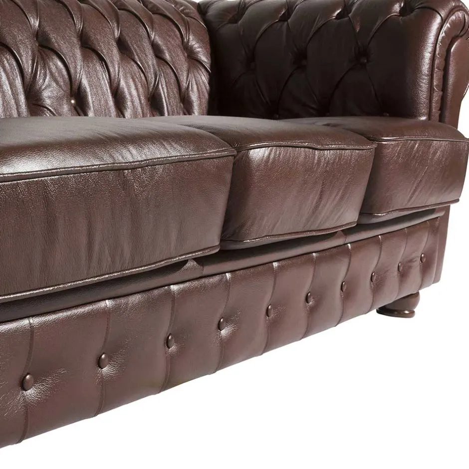 Wohnzimmercouch|3 Sitzer Sofa*Pharao24 Dreisitzer Ledercouch Leandra