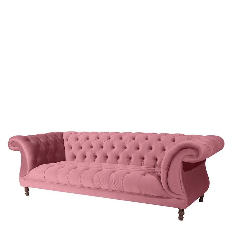 Pharao24 Dreisitzer rosa Barock Lisbon> Wohnzimmercouch|3 Sitzer Sofa