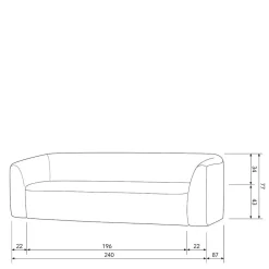 3 Sitzer Sofa*Pharao24 Dreisitzer Sofa Abelle
