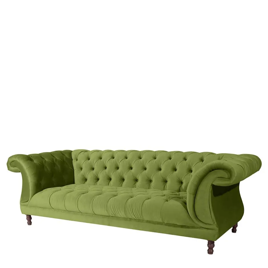 Pharao24 Dreisitzer Sofa Samtvelours Jesses> Wohnzimmercouch|3 Sitzer Sofa