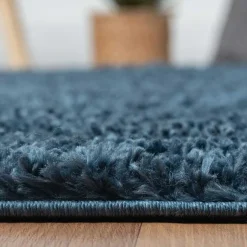 Teppiche*Pharao24 Dunkelblauer Shaggy Teppich Albert