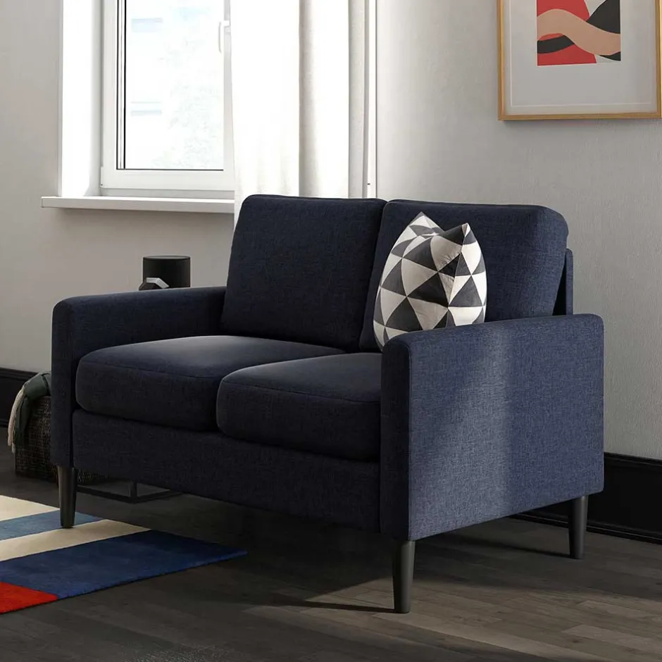 2 Sitzer Sofa*Pharao24 Dunkelblaues Sofa Helinde