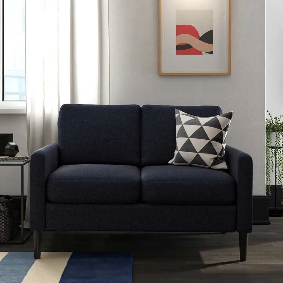 2 Sitzer Sofa*Pharao24 Dunkelblaues Sofa Helinde