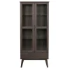 Pharao24 Dunkelbraune Vitrine Bull> Vitrinenschrank|Wohnzimmervitrinen