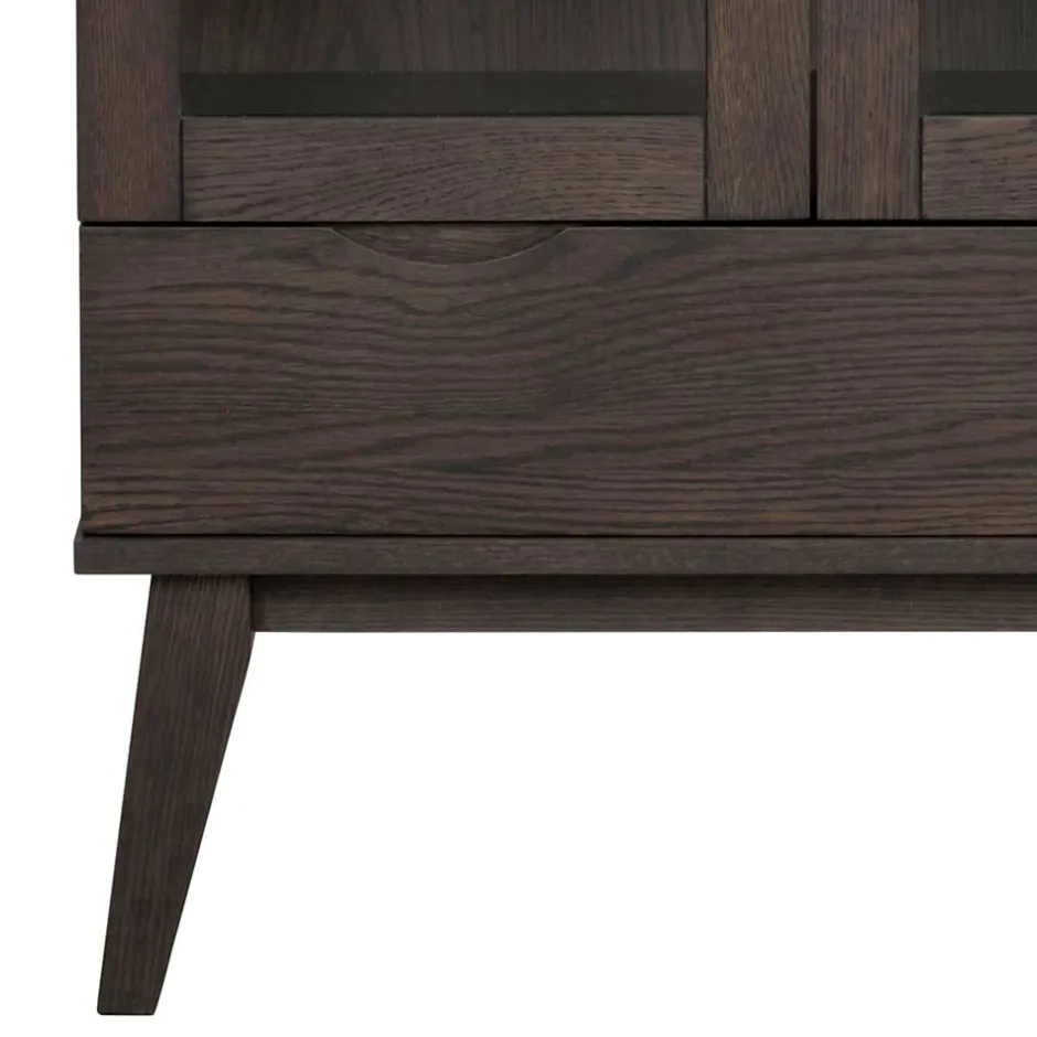 Pharao24 Dunkelbraune Vitrine Bull> Vitrinenschrank|Wohnzimmervitrinen