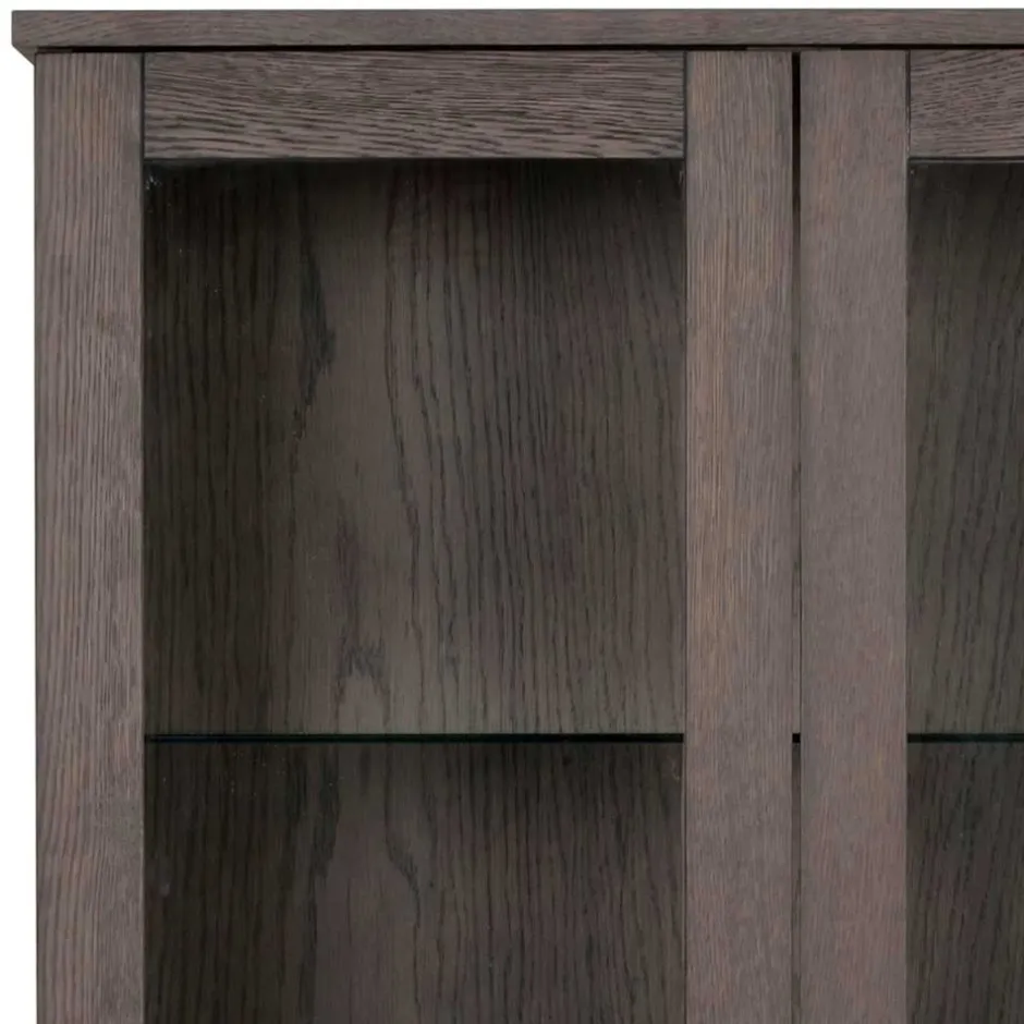 Pharao24 Dunkelbraune Vitrine Bull> Vitrinenschrank|Wohnzimmervitrinen