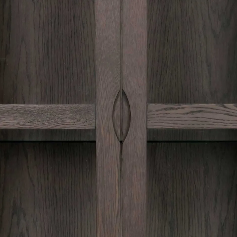 Pharao24 Dunkelbraune Vitrine Bull> Vitrinenschrank|Wohnzimmervitrinen