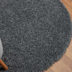 Teppiche*Pharao24 Dunkelgrauer Shaggy Teppich Pablos