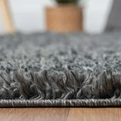 Teppiche*Pharao24 Dunkelgrauer Shaggy Teppich Pablos