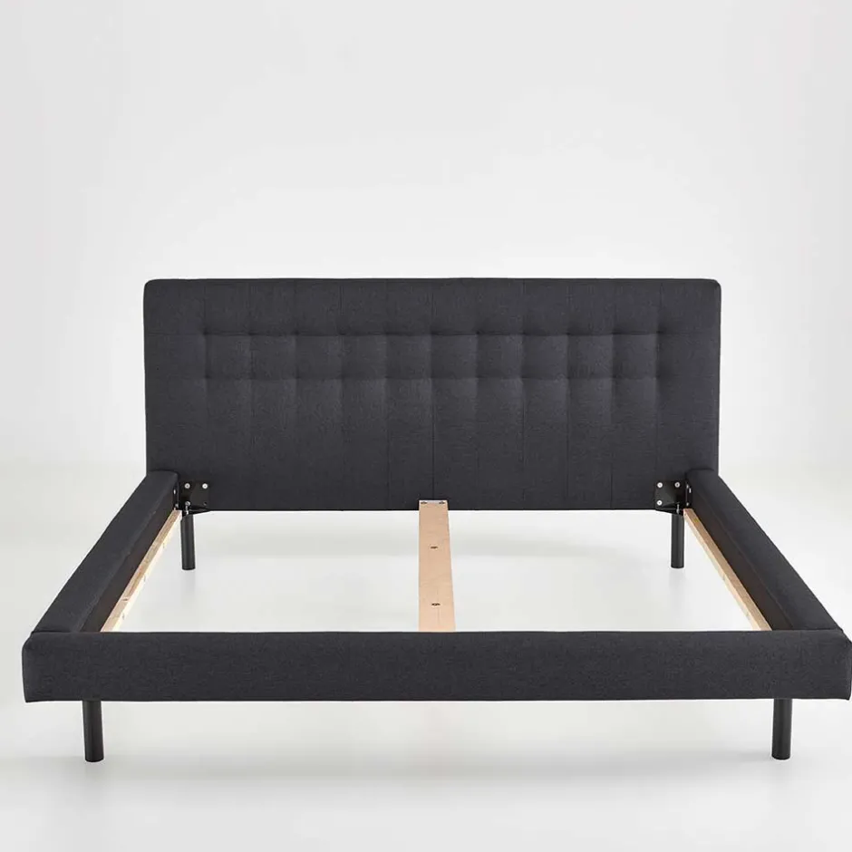 Pharao24 Dunkelgraues Polsterbett Vilarila> Polsterbetten