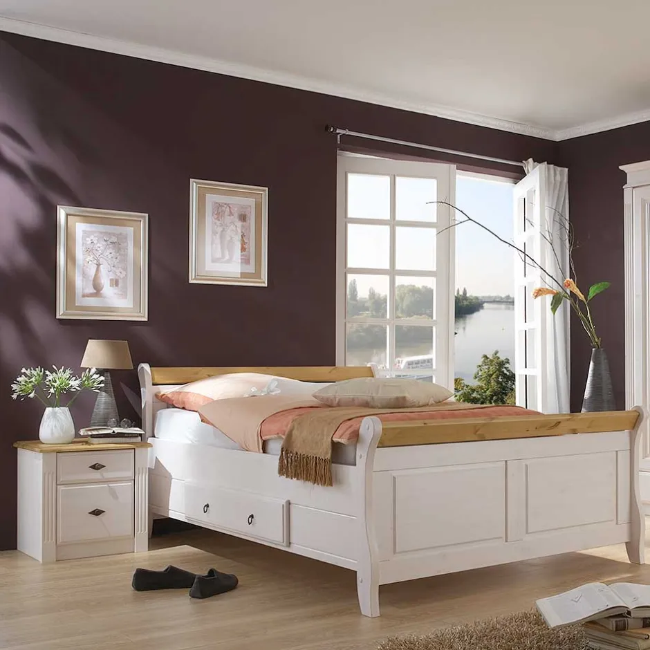 Massivholzmöbel|Komfortbetten*Pharao24 Echtholzbett Bazna