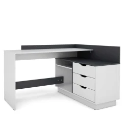 Computertische|Jugendschreibtische*Pharao24 Eckschreibtisch mit Schubladen Dori