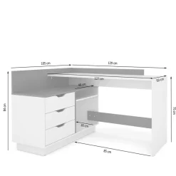 Computertische|Jugendschreibtische*Pharao24 Eckschreibtisch mit Schubladen Dori