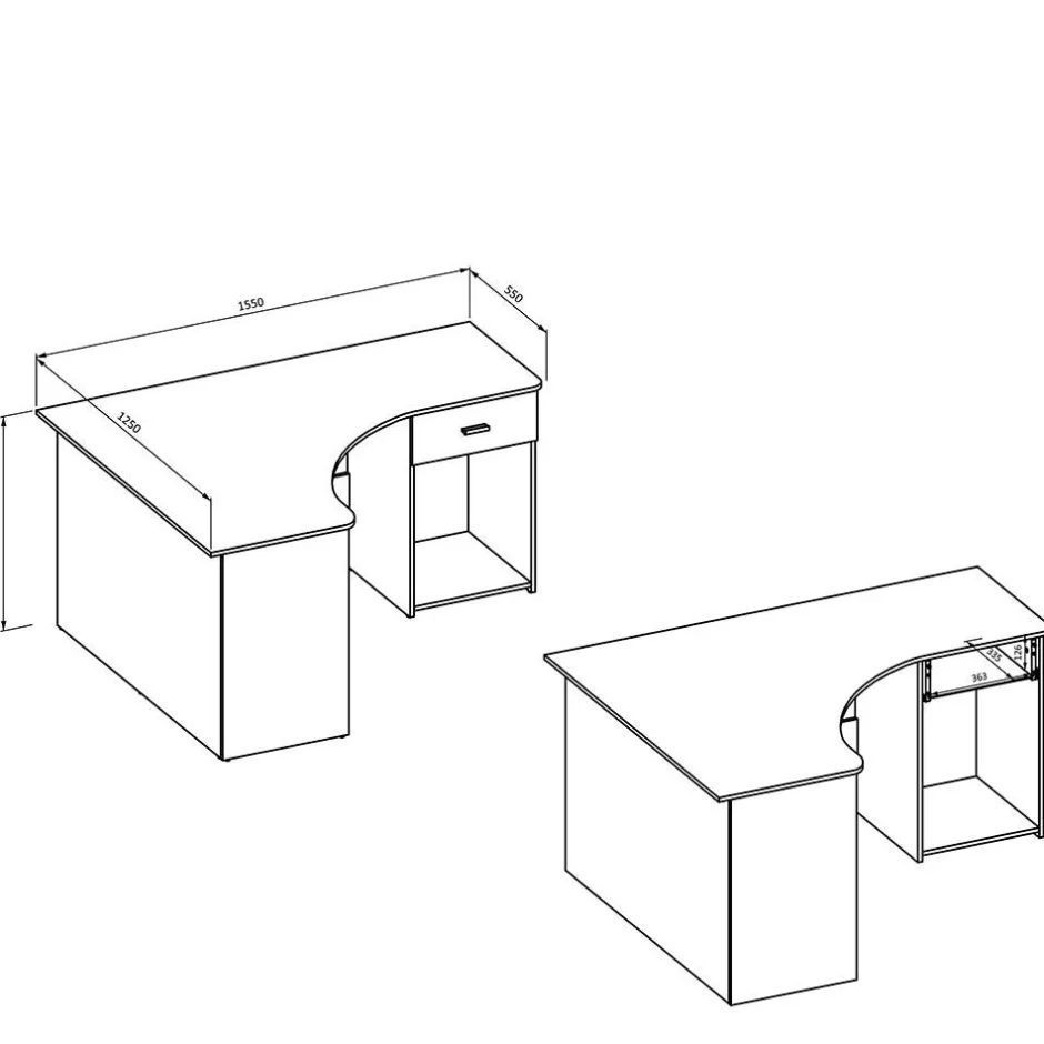 Schreibtische|Computertische*Pharao24 Eckschreibtisch Ongra