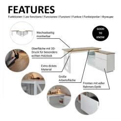 Computertische|Jugendschreibtische*Pharao24 Eckschreibtisch Stephanie