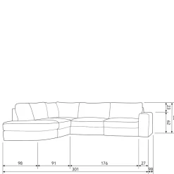 Polstermöbel|Wohnzimmercouch*Pharao24 Ecksofa Anthrazit Trois