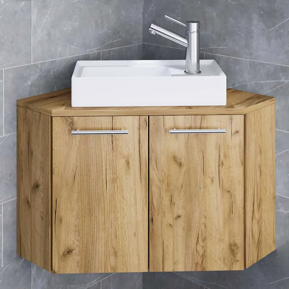 Waschbeckenunterschränke|Bad Unterschränke*Pharao24 Eckwaschtisch Luzerno