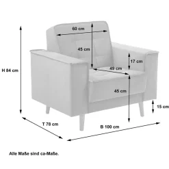 Wohnzimmer Sessel*Pharao24 Einzelsessel Jason