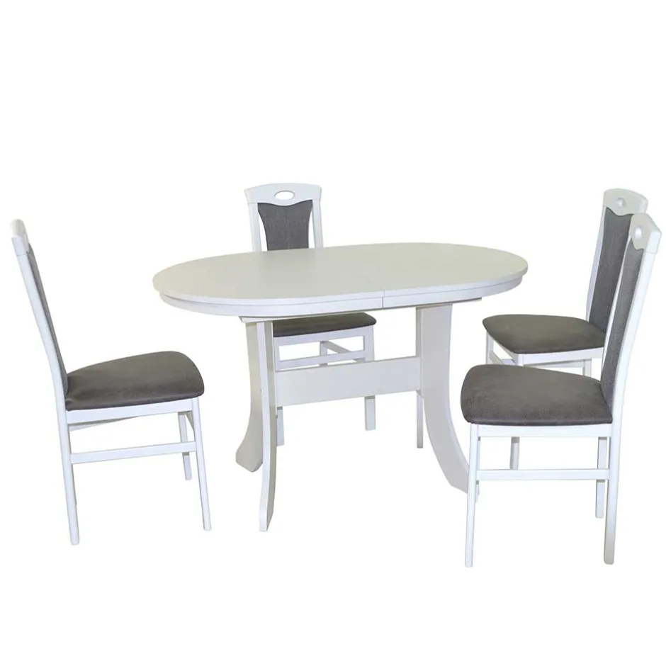 Tisch Mit Stühlen|Tischgruppen*Pharao24 Essgruppe weiß ausziehbar Asinaras