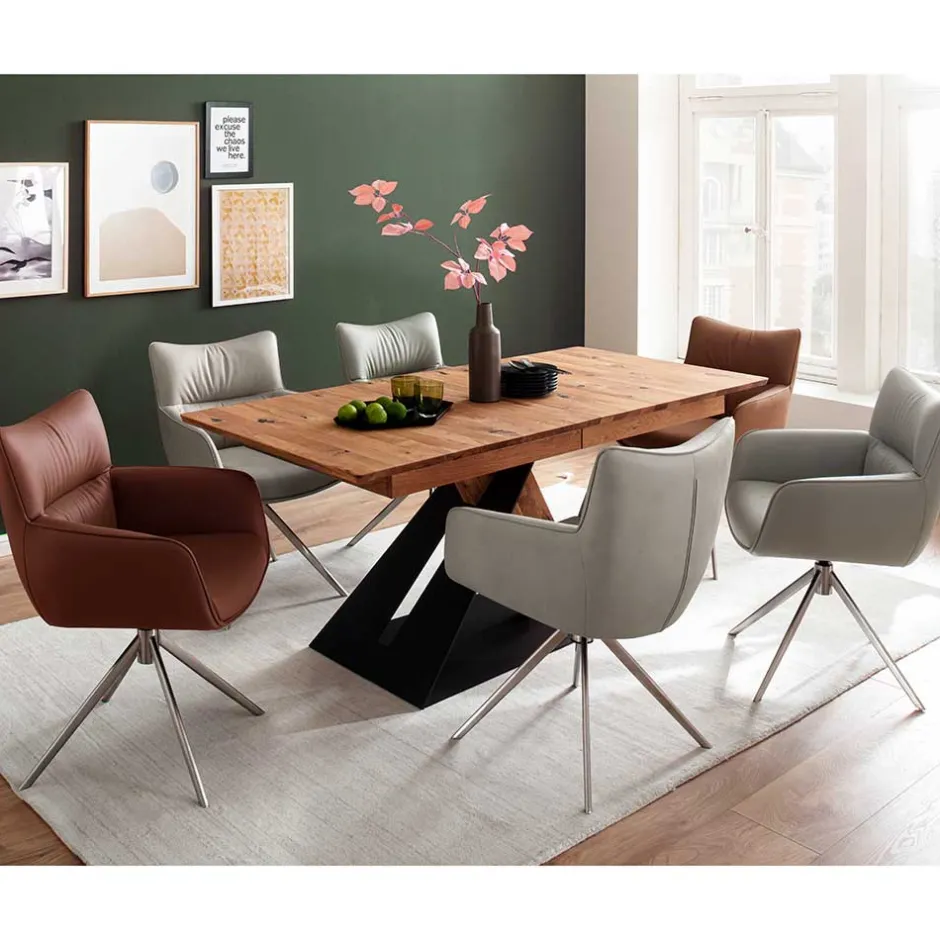 Pharao24 Esstischstuhl Set drehbar Dana> Lederstühle|Esszimmersessel