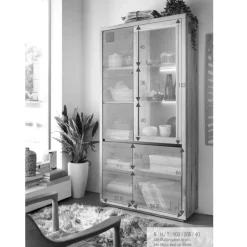 Massivholzmöbel|Wohnzimmerschrank*Pharao24 Esszimmer Vitrine Shailina