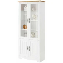 Pharao24 Esszimmer Vitrinenschrank Luizana> Wohnzimmerschrank|Massivholz Schränke