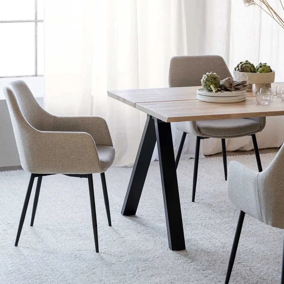 Pharao24 Esszimmereinrichtung Bassy> Tisch Mit Stühlen|Esszimmer Sets