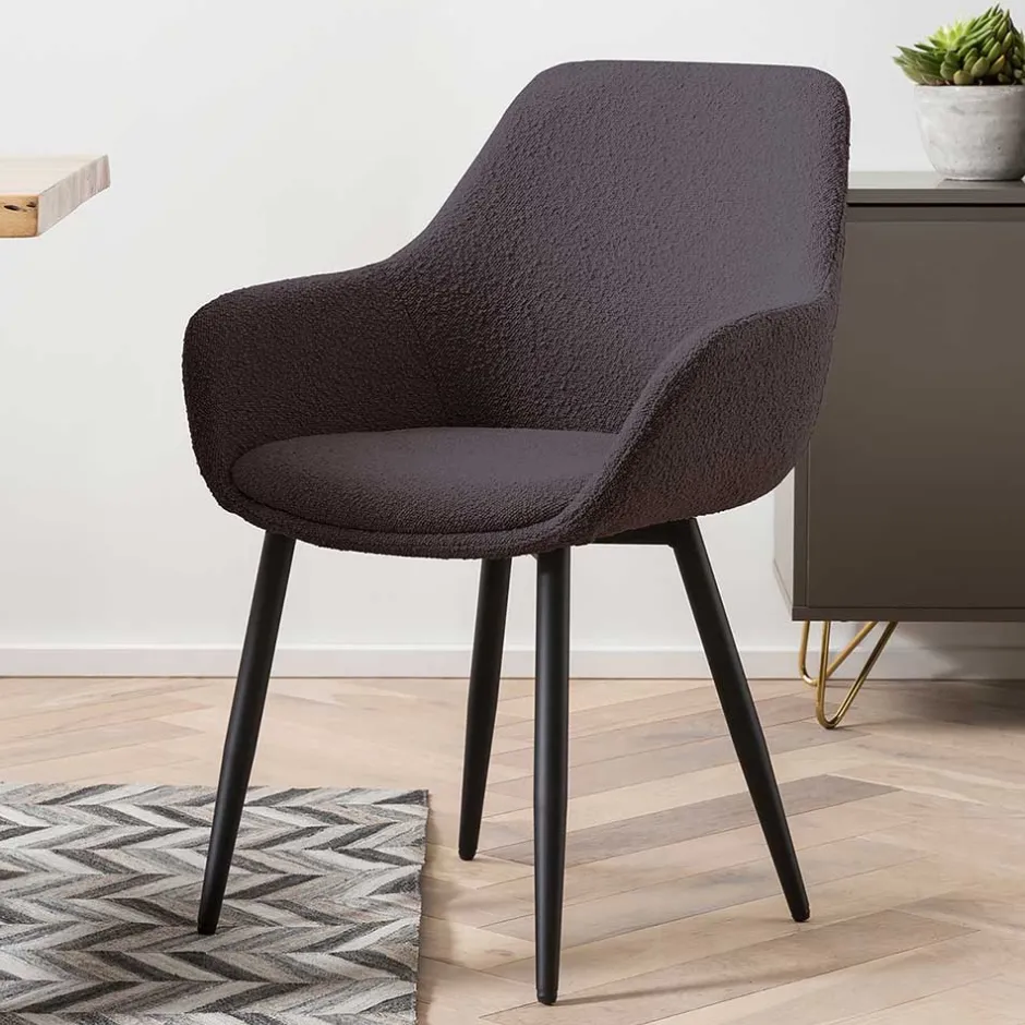 Armlehnstühle*Pharao24 Esszimmerstuhl Set Anthrazit Algera