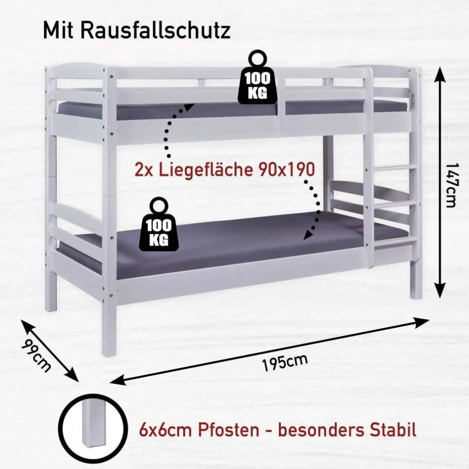Etagenbetten|Kinderbetten*Pharao24 Etagenbett Classico