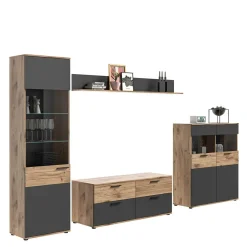 Pharao24 Fernseh Schrankwand Plestna> Wohnwand 300 Cm|Moderne Wohnwände