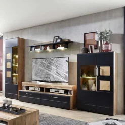 Wohnzimmerschrank|Wohnwand 350 Cm*Pharao24 Fernseher Schrankwand Beldar