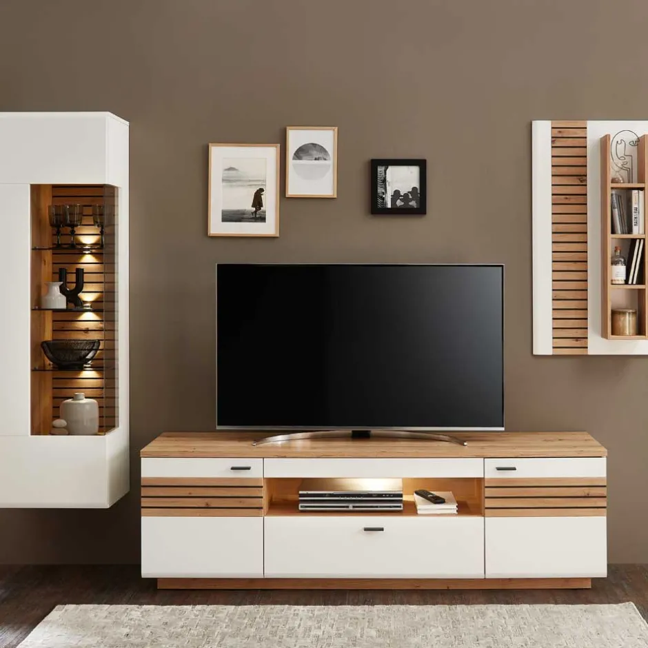 Wohnwand 250 Cm|Moderne Wohnwände*Pharao24 Fernseher Schrankwand Luzie