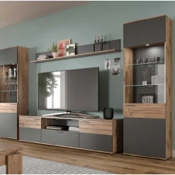 Wohnwand 300 Cm|Moderne Wohnwände*Pharao24 Fernseher Schrankwand Plestna