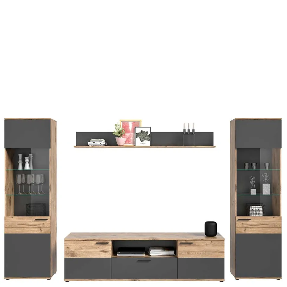 Wohnwand 300 Cm|Moderne Wohnwände*Pharao24 Fernseher Schrankwand Plestna