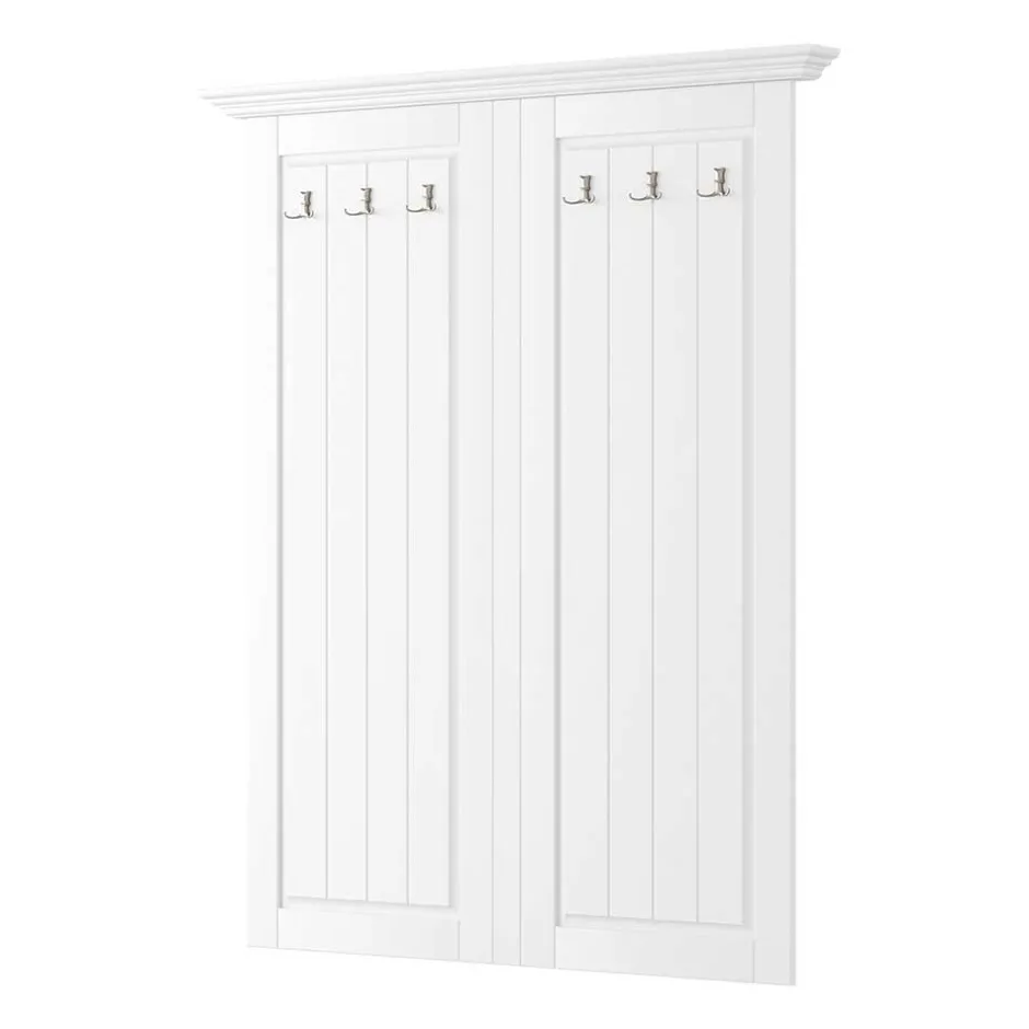 Pharao24 Garderobe Massivholz Kiefer weiss Vomano> Garderoben Paneele|Wandgarderoben