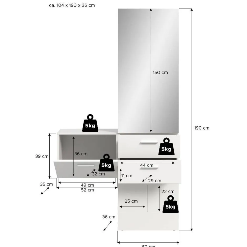 Garderobensets*Pharao24 Garderobenkombination Tiploma